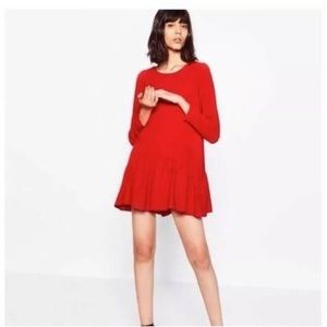 Zara Trafaluc Collection Women's Red Ruffle Hem Romper XS